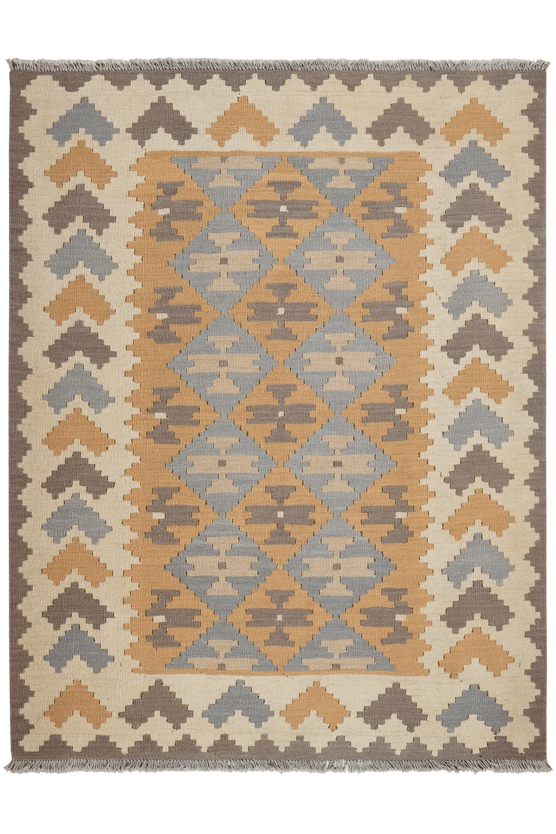 Kelim Gashgai · Handgewebt – Gelb, 189x144 cm
