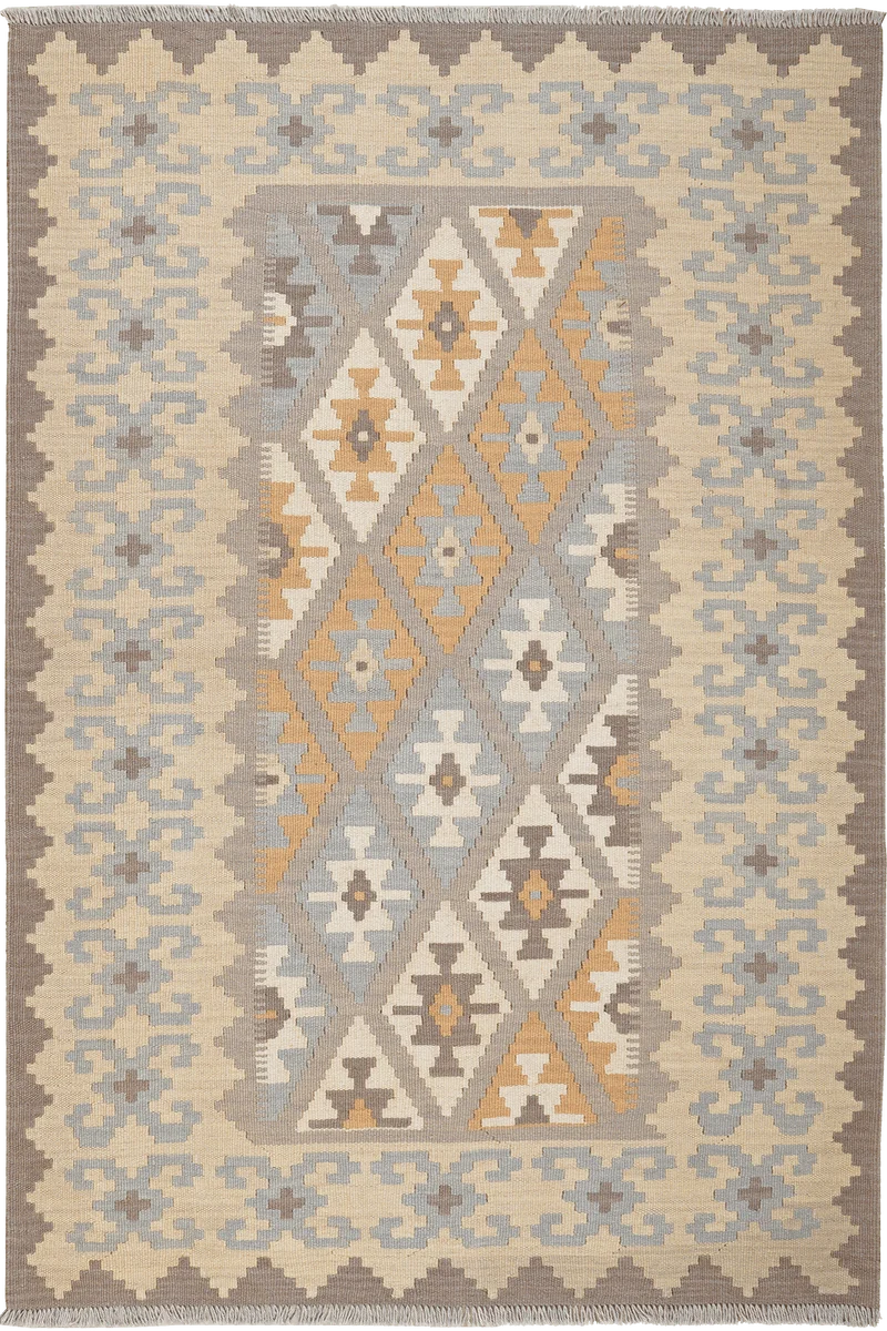 Kelim Gashgai · Handgewebt – Grau, 178x119 cm