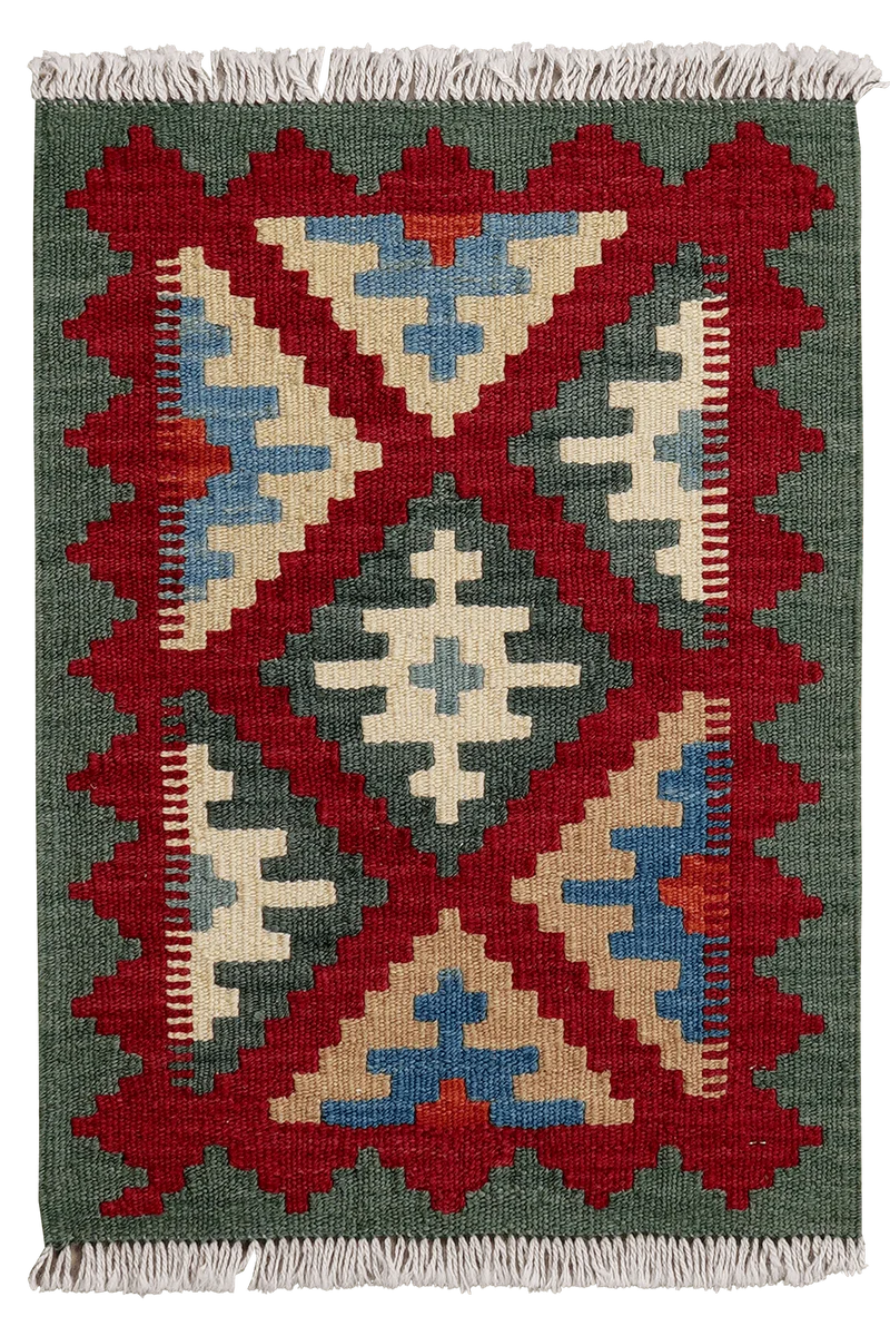 Kelim Gashgai · Handgewebt – Rot, 62x45 cm