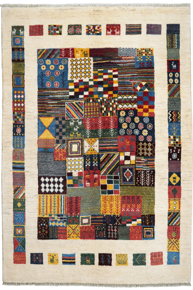 Gabbeh Sonnat · Handgeknüpft – Bunt, 213x149 cm