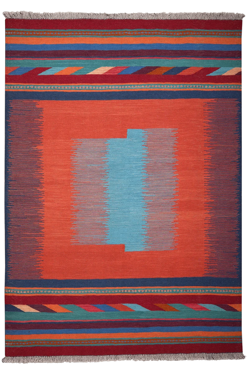 Kelim Gashgai · Handgewebt – Orange, 180x127 cm