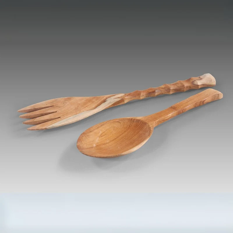 2-tlg. Set Teak Salatbesteck SALAT 30cm natural