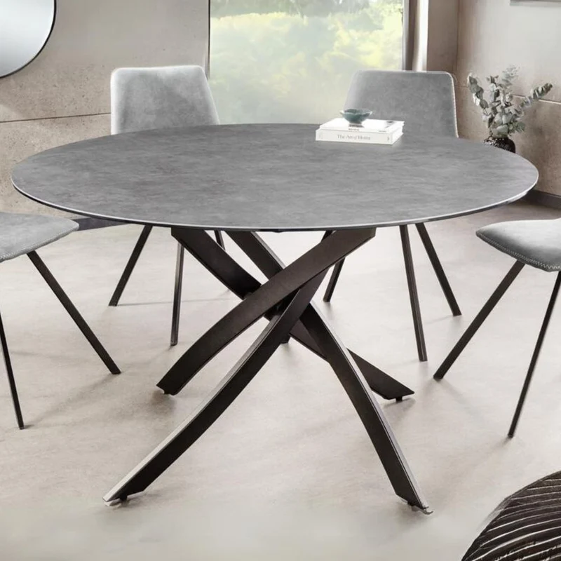 Design Esstisch AMICA 120cm anthrazit Beton-Optik Keramik