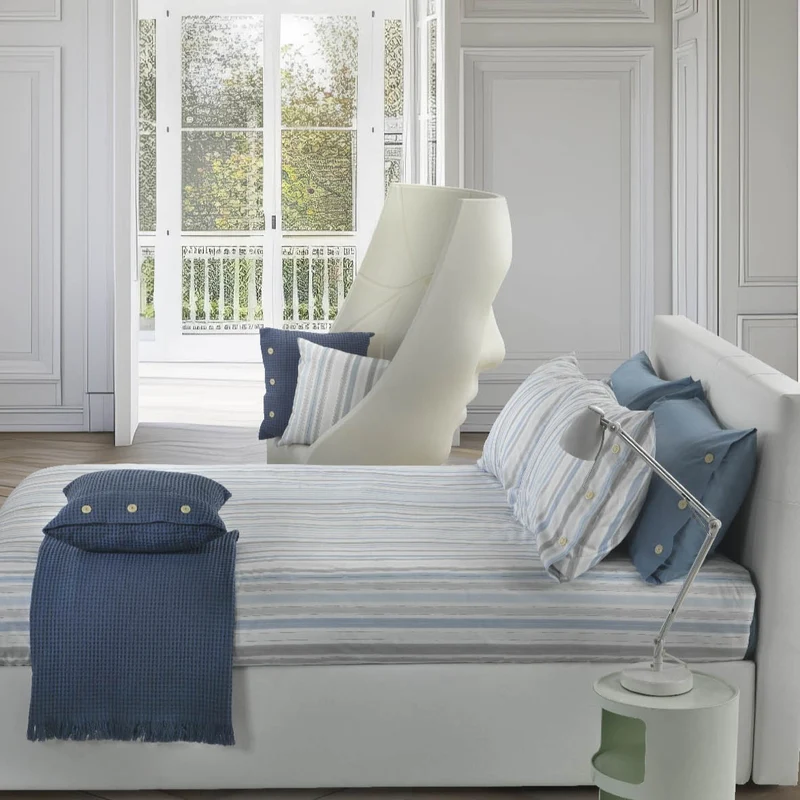 Completo Lenzuola soft stripes in Percalle