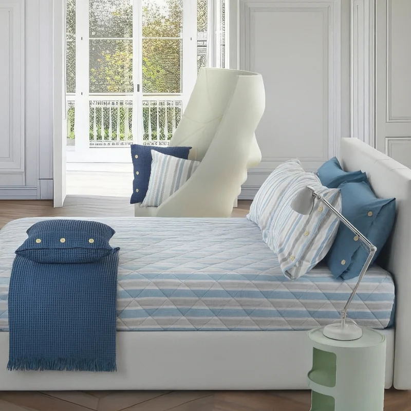 Copriletto Primaverile soft stripes in Percalle 90 gr/mq