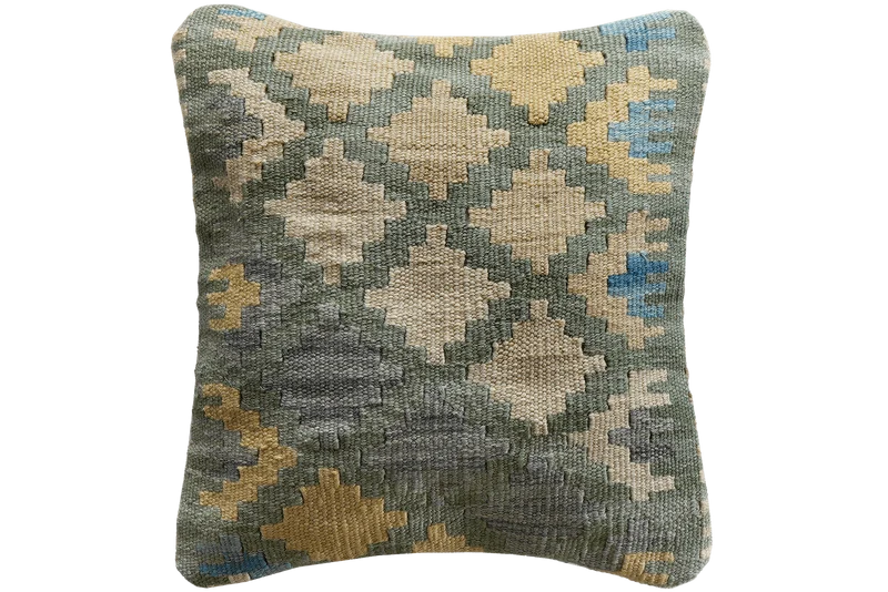 Kelim Kissen · Handgefertigt – Bunt, 40x40 cm