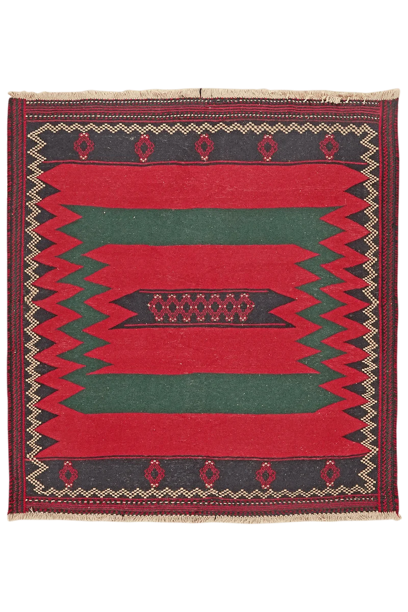 Sofreh Afshar · Handgewebt – Rot, 132x123 cm