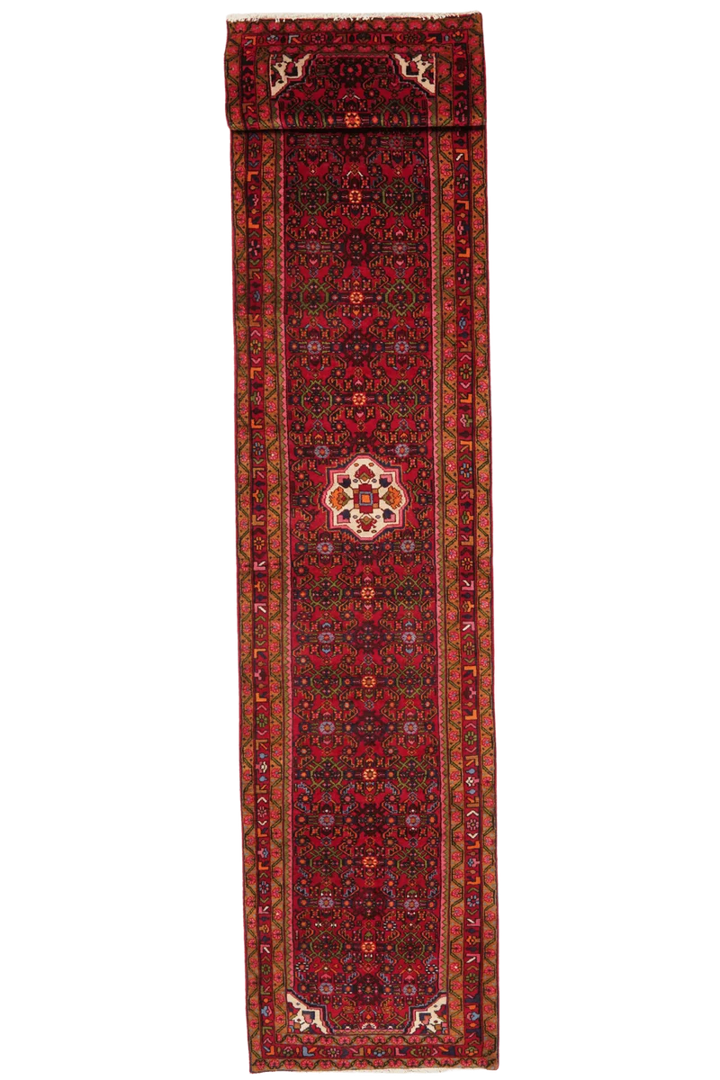 Hosseinabad · Handgeknüpft – Rot, 434x92 cm