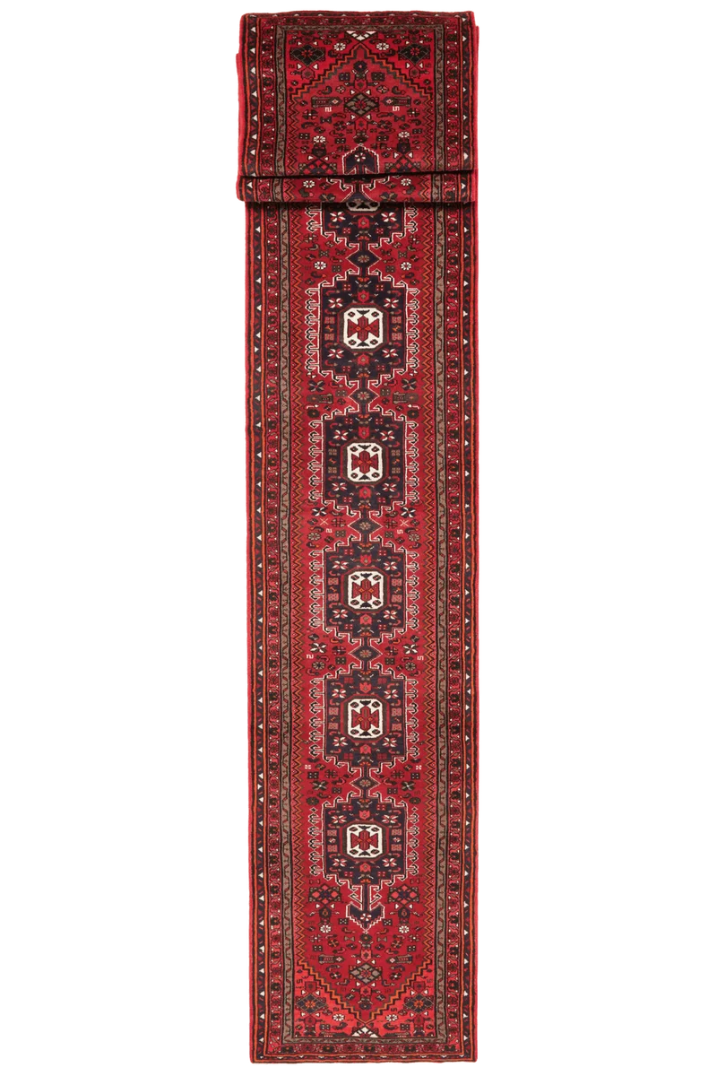 Khamseh · Handgeknüpft – Rot, 579x80 cm