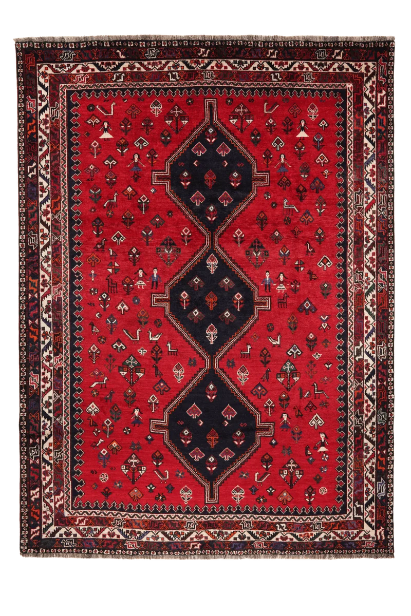 Shiraz · Handgeknüpft – Rot, 302x221 cm