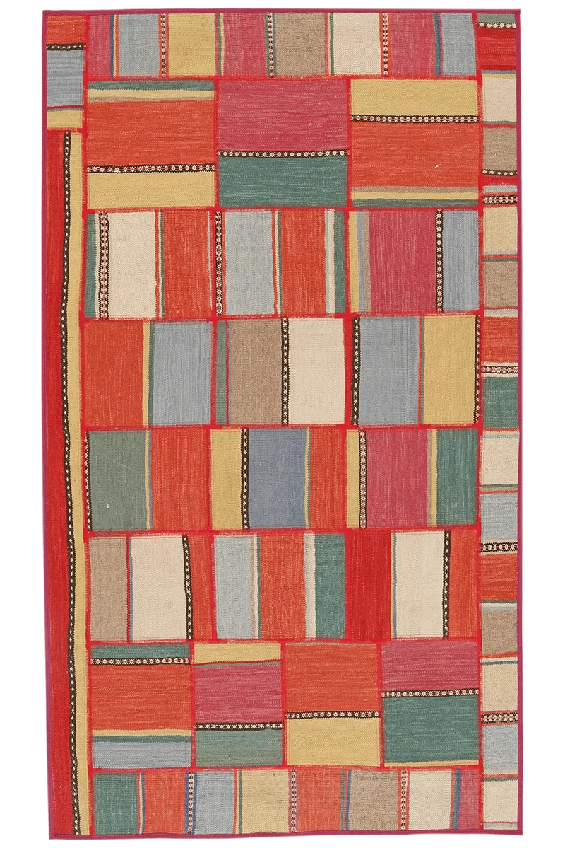 Kelim Tekkeh · Handgewebt – Bunt, 190x110 cm