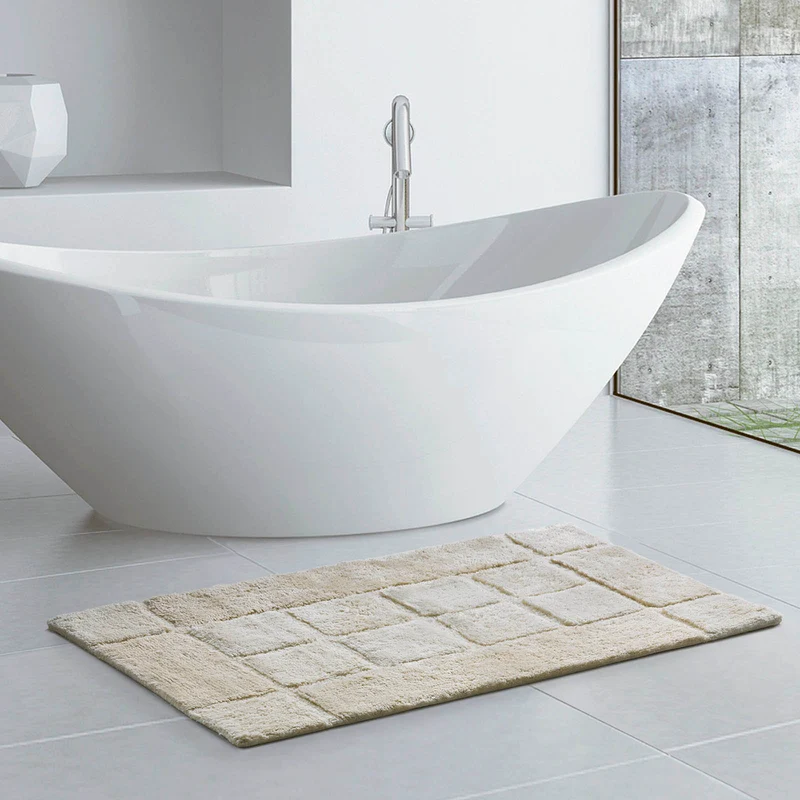 Tappeto bagno malaga Moderno in Cotone e Lino 1500 gr/mq