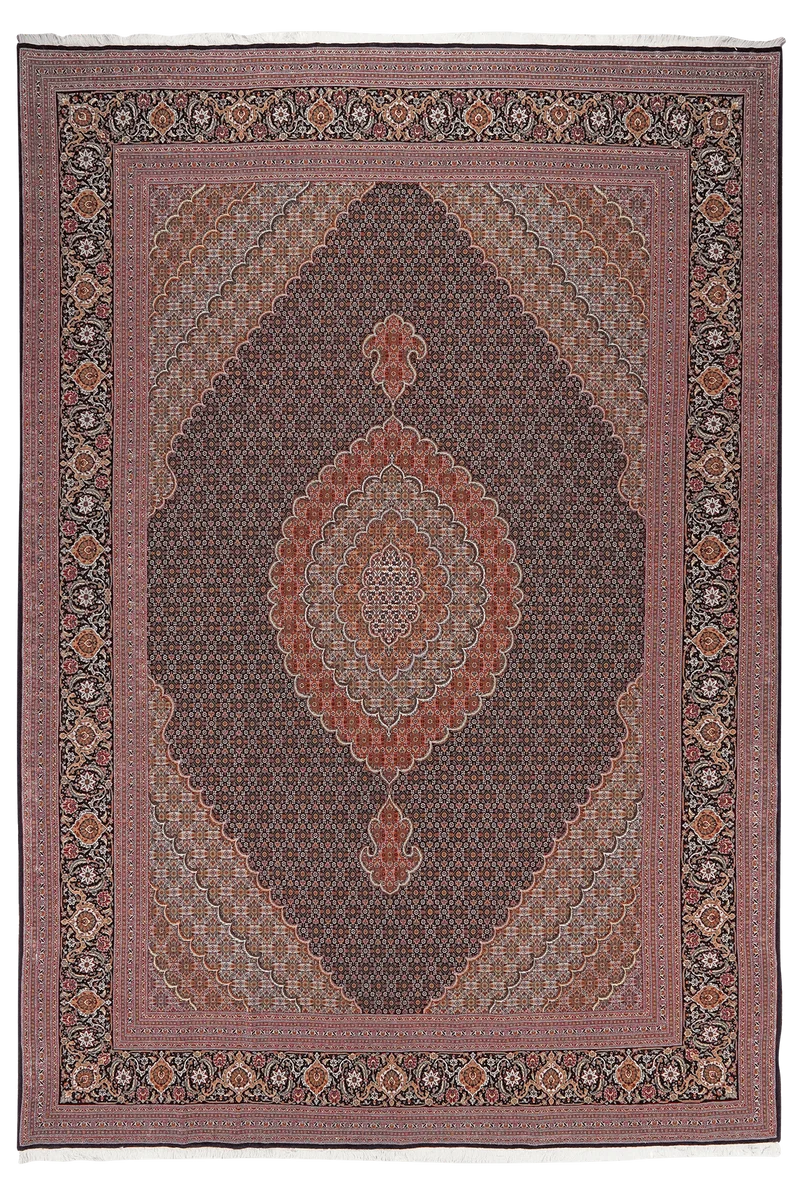 Tabriz 50 Raj · Handgeknüpft – Schwarz, 349x242 cm