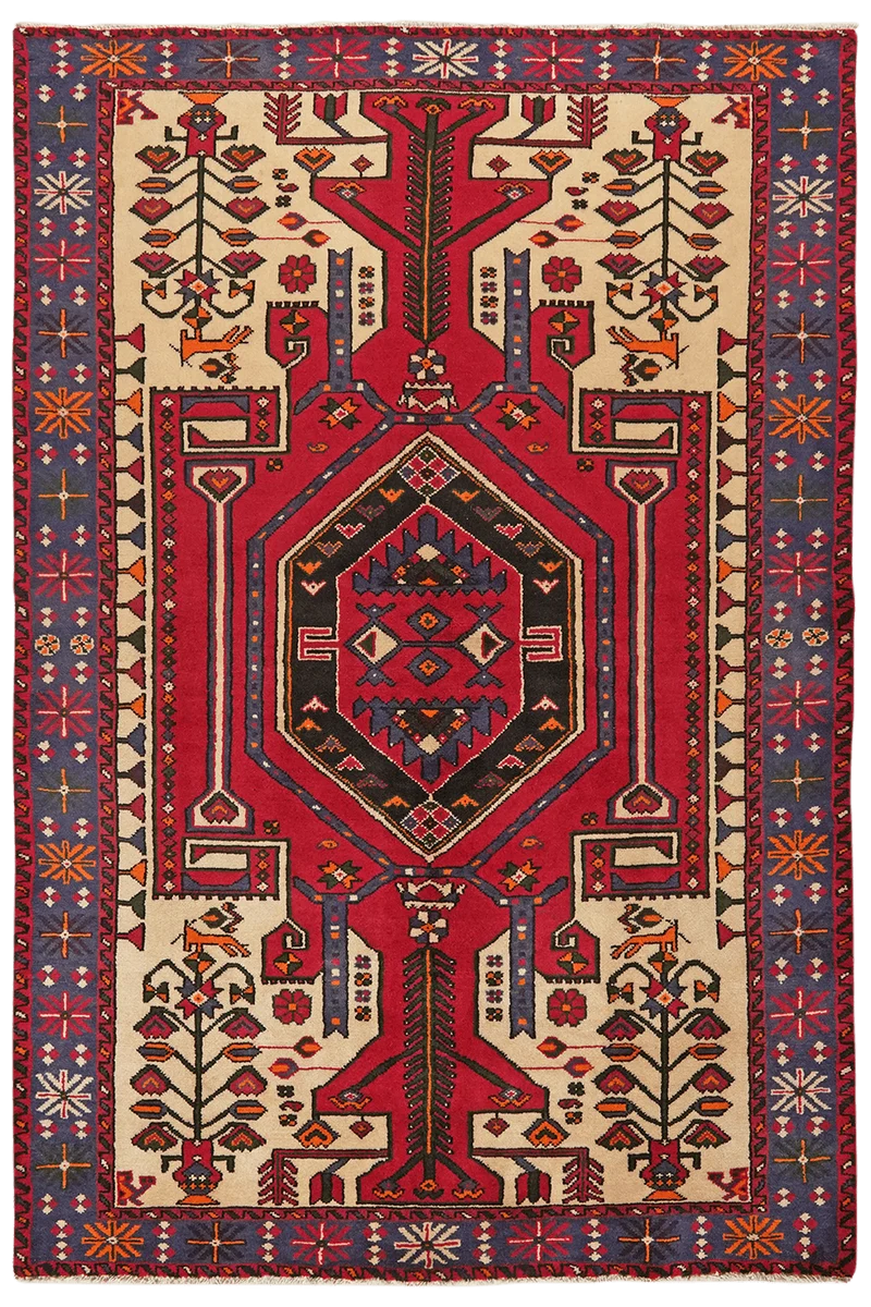 Shahsavan · Handgeknüpft – Rot, 212x141 cm