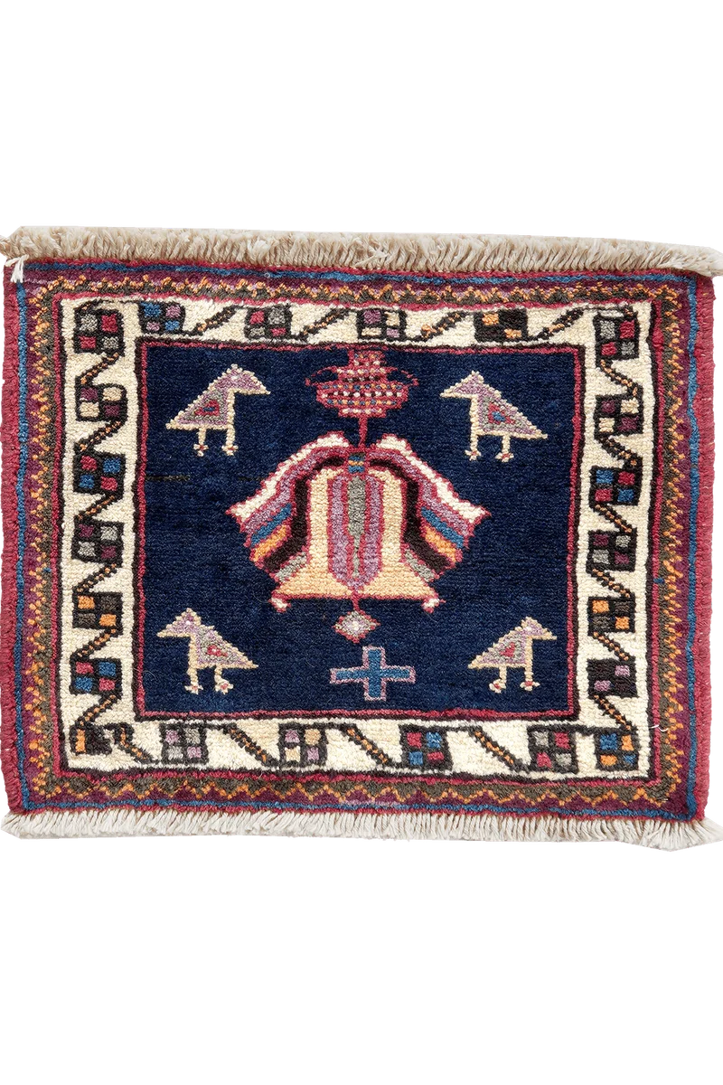 Afshar · Handgeknüpft – Blau, 34x44 cm