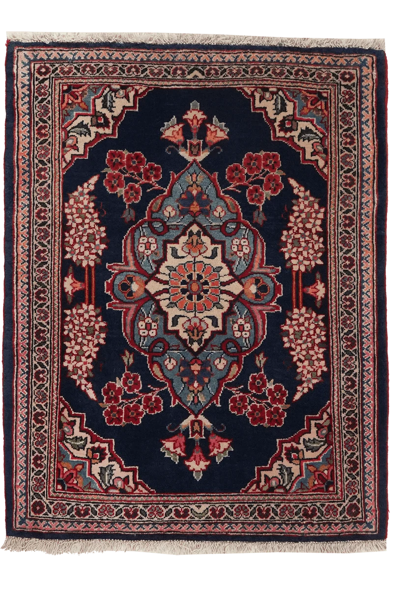 Kashan · Handgeknüpft – Blau, 80x62 cm