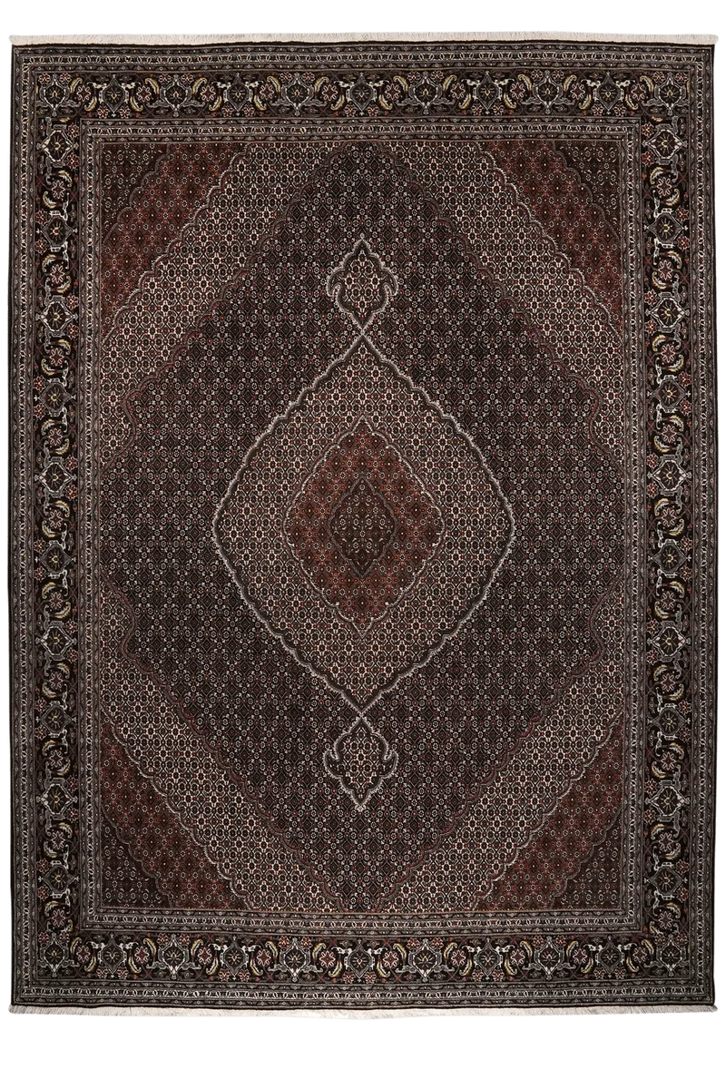 Tabriz 40 Raj · Handgeknüpft – Schwarz, 346x250 cm