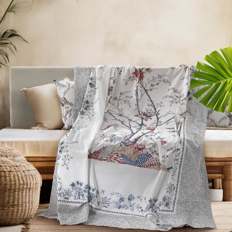 Telo arredo Copridivano Grandecor tree of life Floreale in Percalle Luisiana