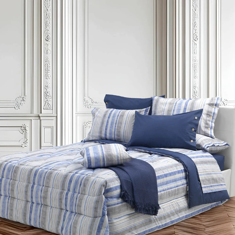 Trapunta stripes gold in Percalle 300 gr/mq