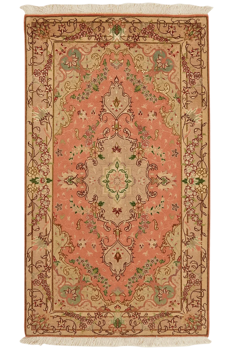 Tabriz 50 Raj · Handgeknüpft – Orange, 128x73 cm