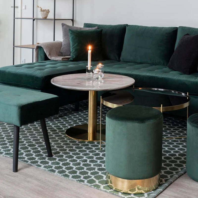Stylischer Couchtisch ZANOL in Marmor-Look ca.D70cm