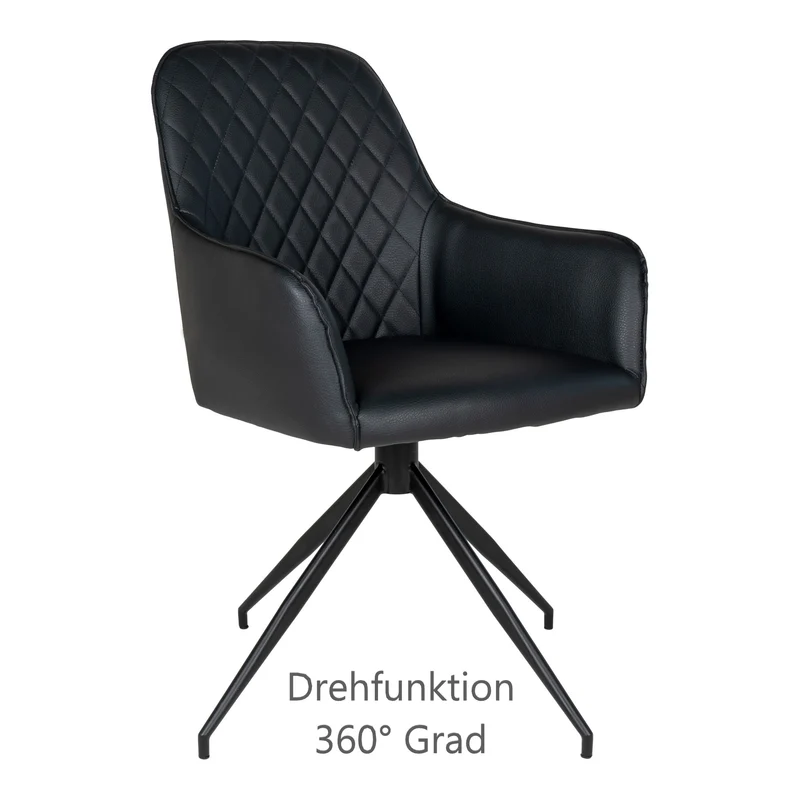 Moderner Drehstuhl BORA Esszimmerstuhl - Schwarz