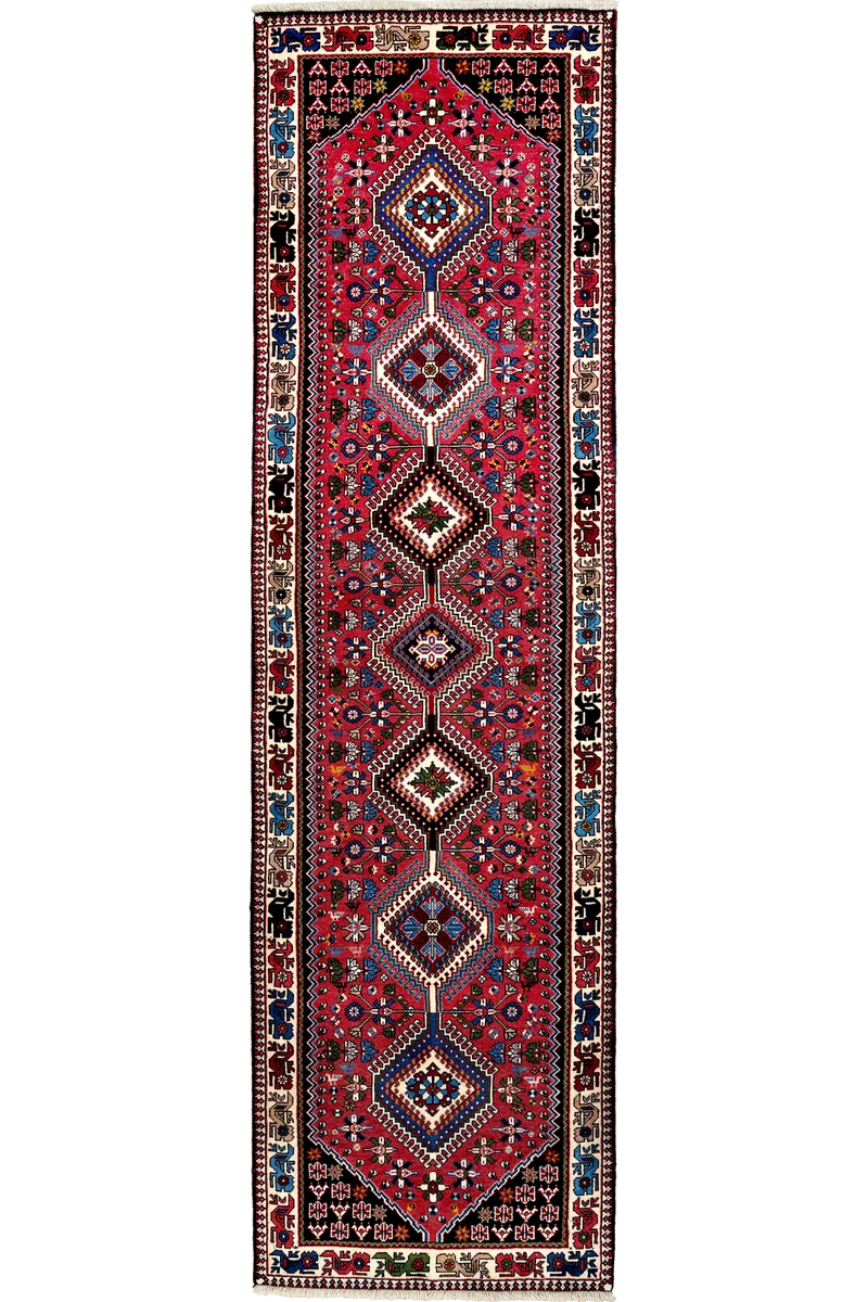 Yalameh · Handgeknüpft – Rot, 304x85 cm