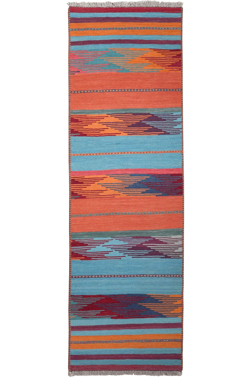 Kelim Gashgai · Handgewebt – Bunt, 207x63 cm