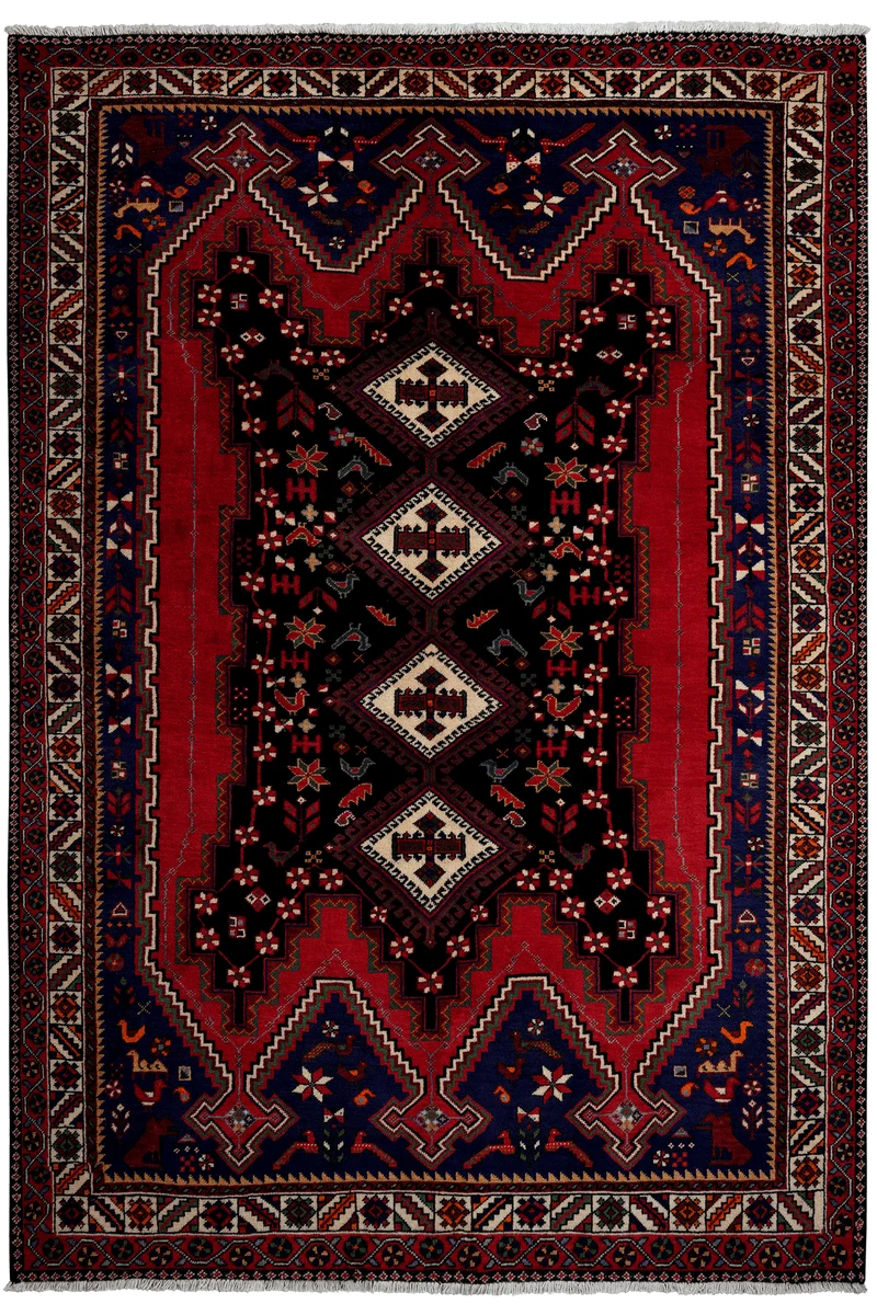 Afshar · Handgeknüpft – Rot, 237x165 cm