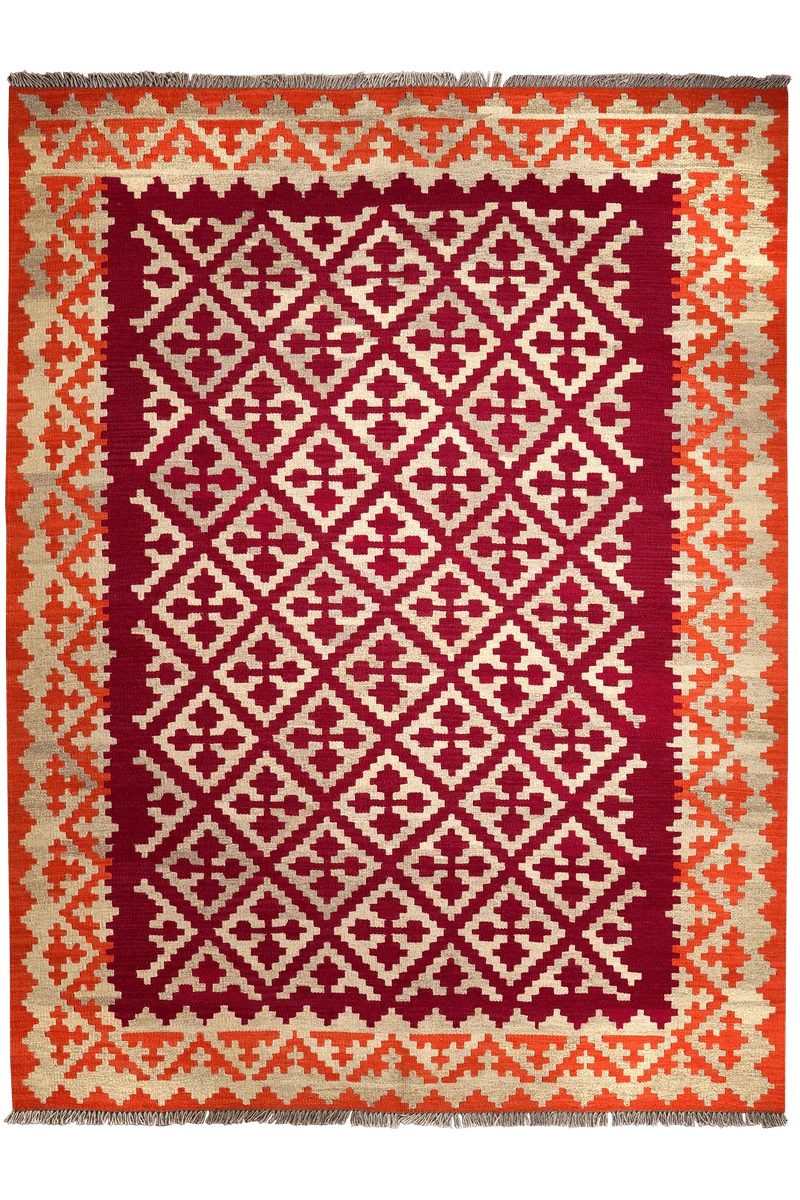 Kelim Gashgai · Handgewebt – Rot, 235x174 cm
