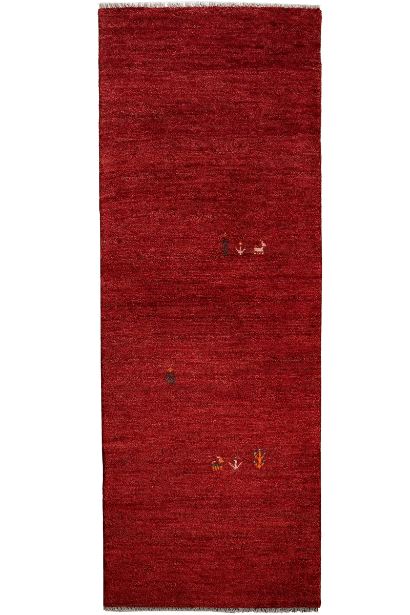 Gabbeh · Handgeknüpft – Rot, 222x82 cm