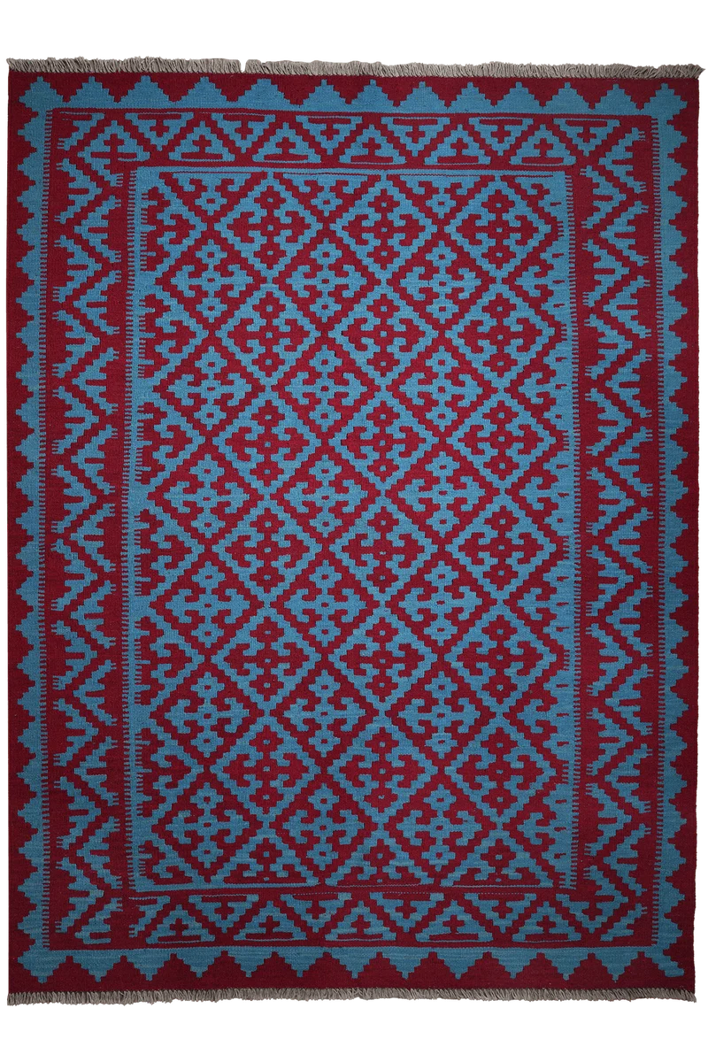 Kelim Gashgai · Handgewebt – Blau, 237x174 cm