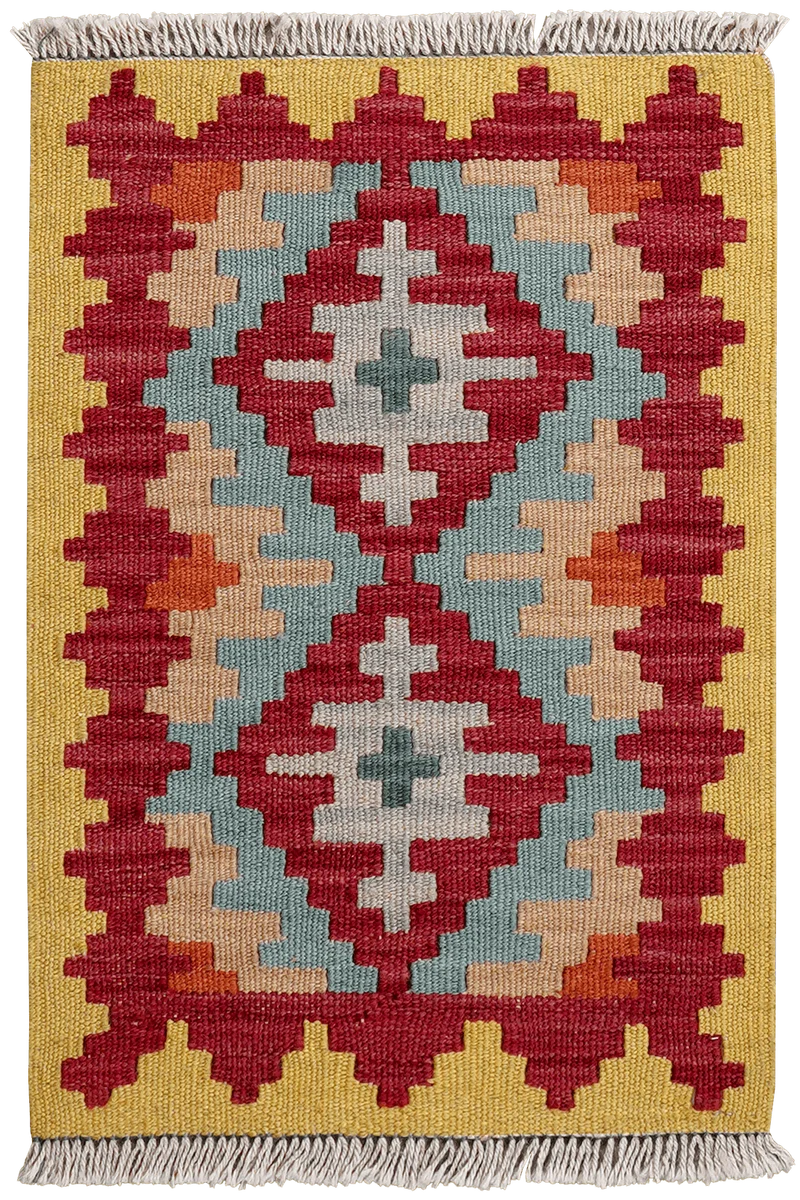 Kelim Gashgai · Handgewebt – Blau, 62x42 cm