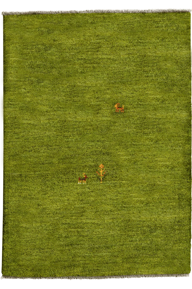 Gabbeh · Handgeknüpft – Grün, 122x88 cm