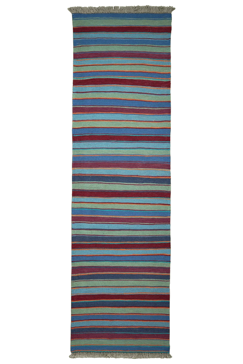 Kelim Gashgai · Handgewebt – Blau, 195x56 cm