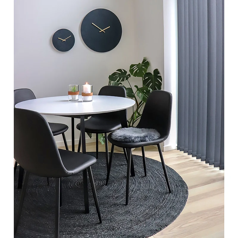 Zeitloser Stuhl MALMÖ (2er Set) schwarz PU schwarzen Beinen