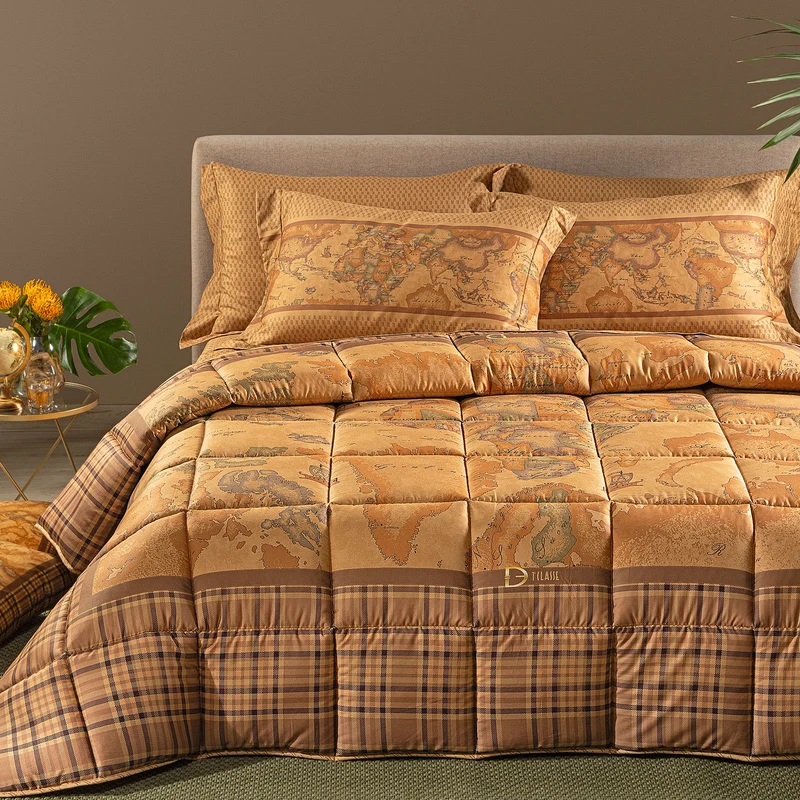 Trapunta geo tartan in Raso di cotone 300 gr/mq