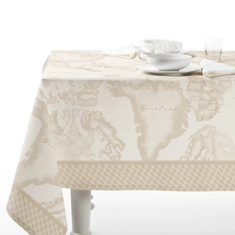 Tovaglia geo white monogram in Cotone