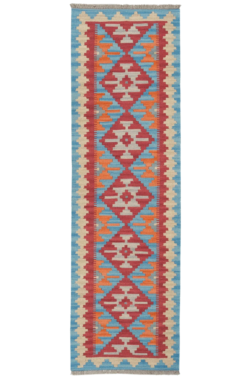 Kelim Gashgai · Handgewebt – Rot, 192x58 cm