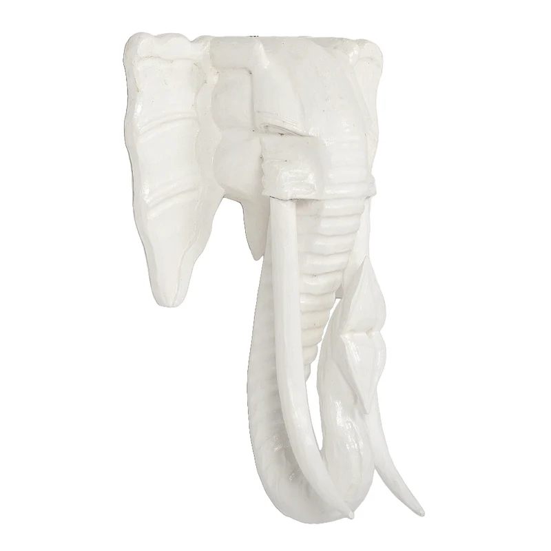 Deko Elefantenkopf TUSK-L Antik-Weiß ca. H60cm