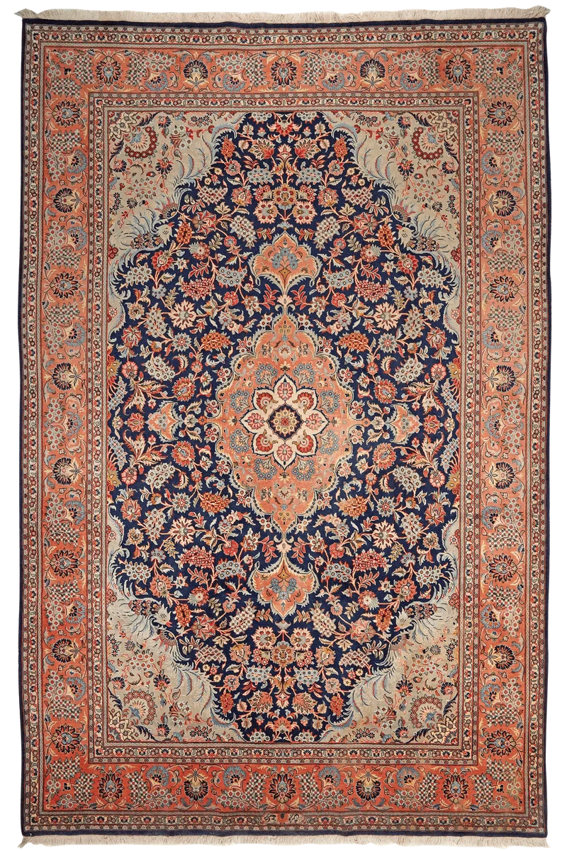 Kashan · Handgeknüpft – Blau, 316x206 cm