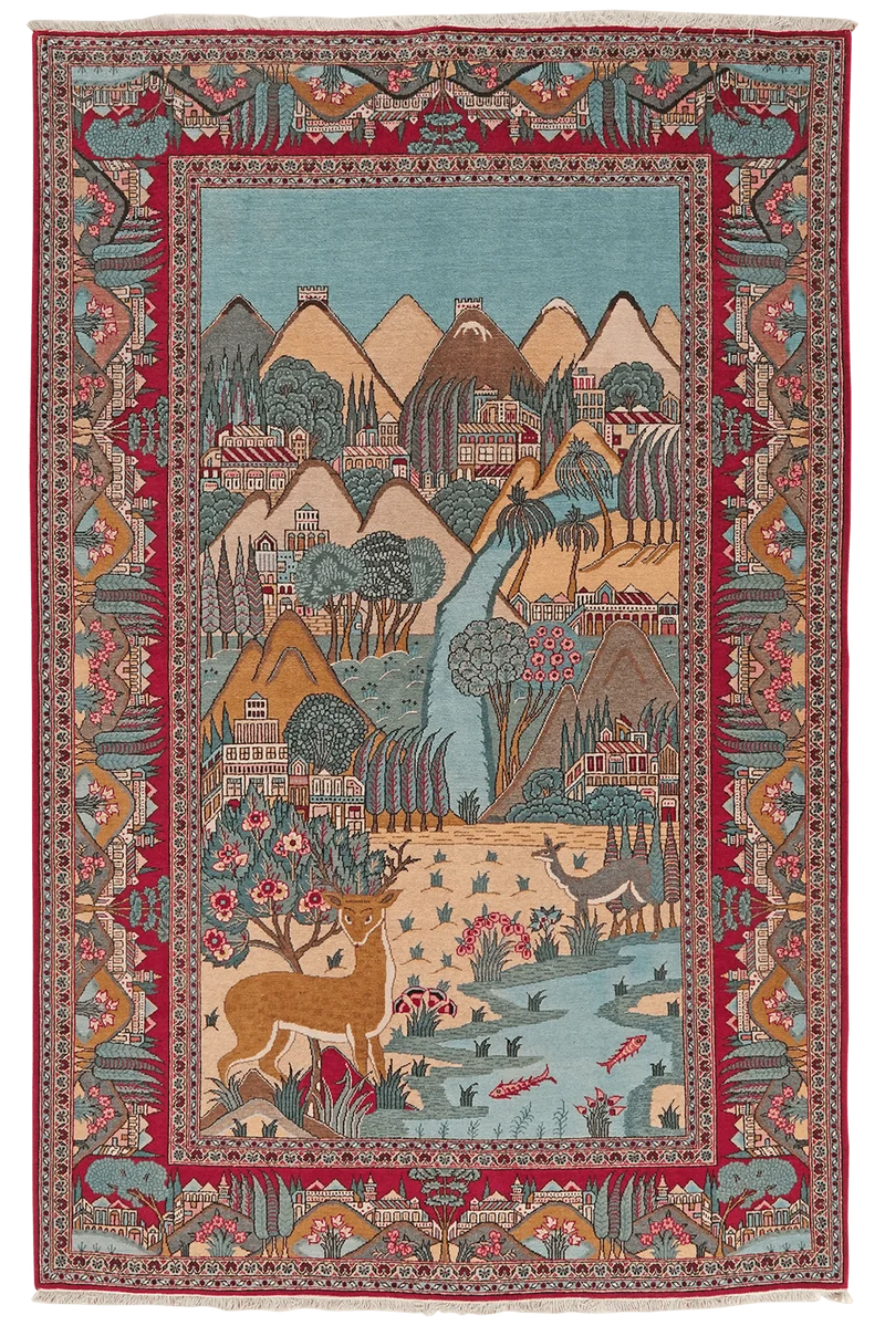 Kashan · Handgeknüpft – Blau, 205x135 cm