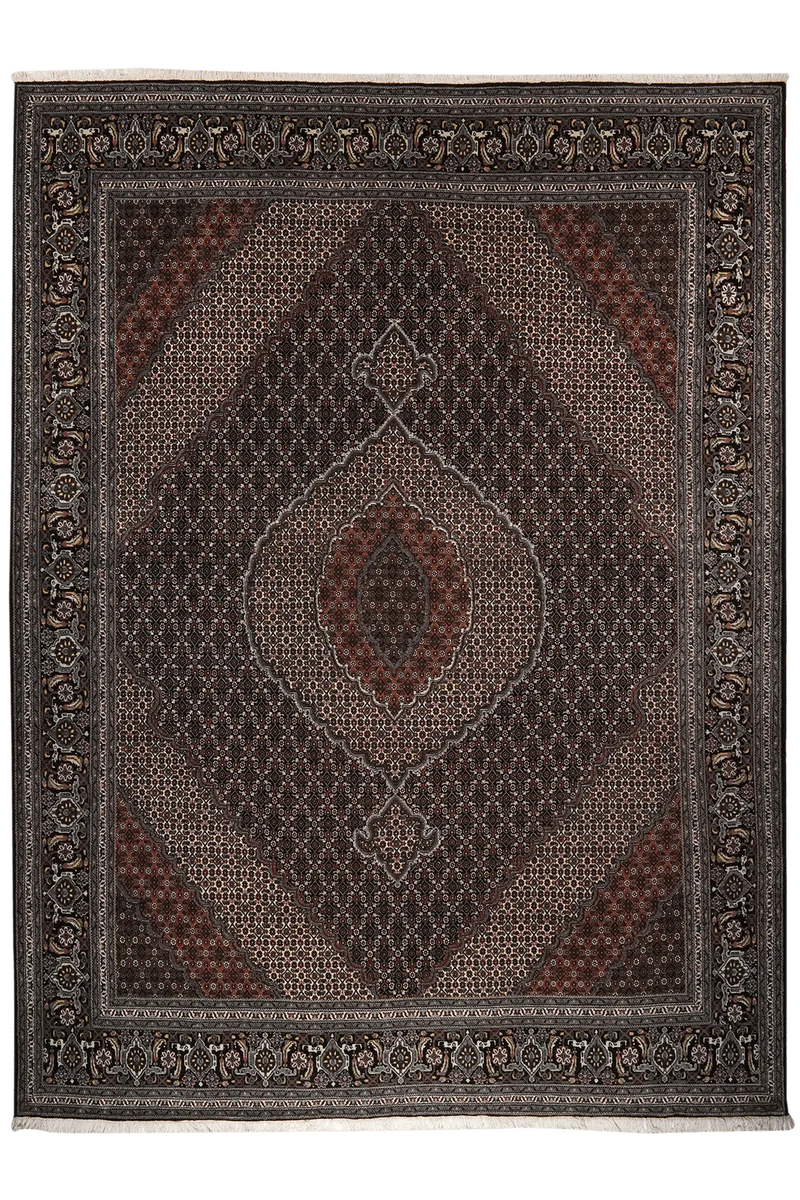 Tabriz 40 Raj · Handgeknüpft – Schwarz, 339x252 cm