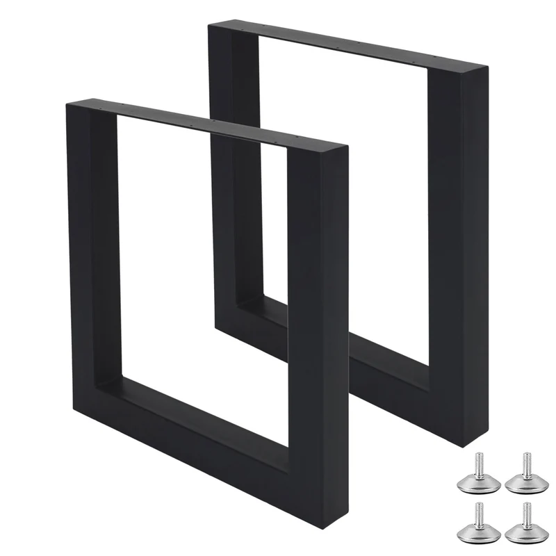 Modernes Esstischgestell WELL-U 8x8cm Schwarz pulverbeschichtet