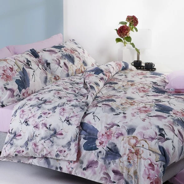 Completo Lenzuola fading orchid Floreale in Percalle Luisiana