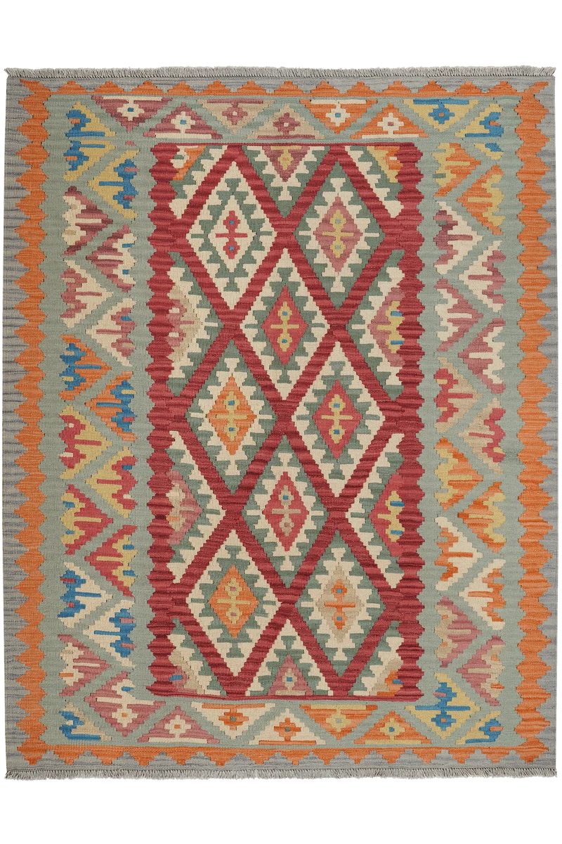 Kelim Gashgai · Handgewebt – Rot, 197x158 cm