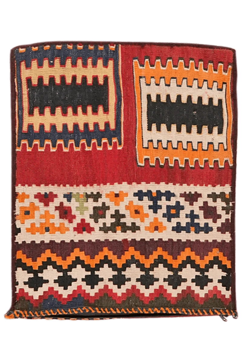 Kelim Kissen · Handgefertigt – Rot, 53x43 cm
