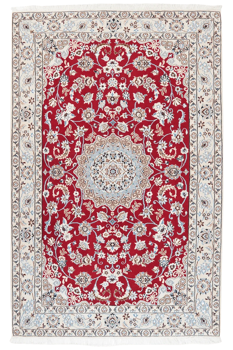 Nain 9La · Handgeknüpft – Rot, 202x129 cm