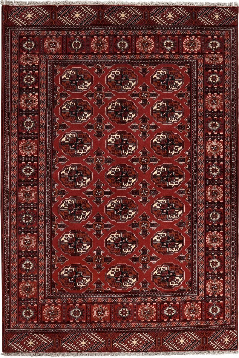 Turkman · Handgeknüpft – Rot, 201x134 cm
