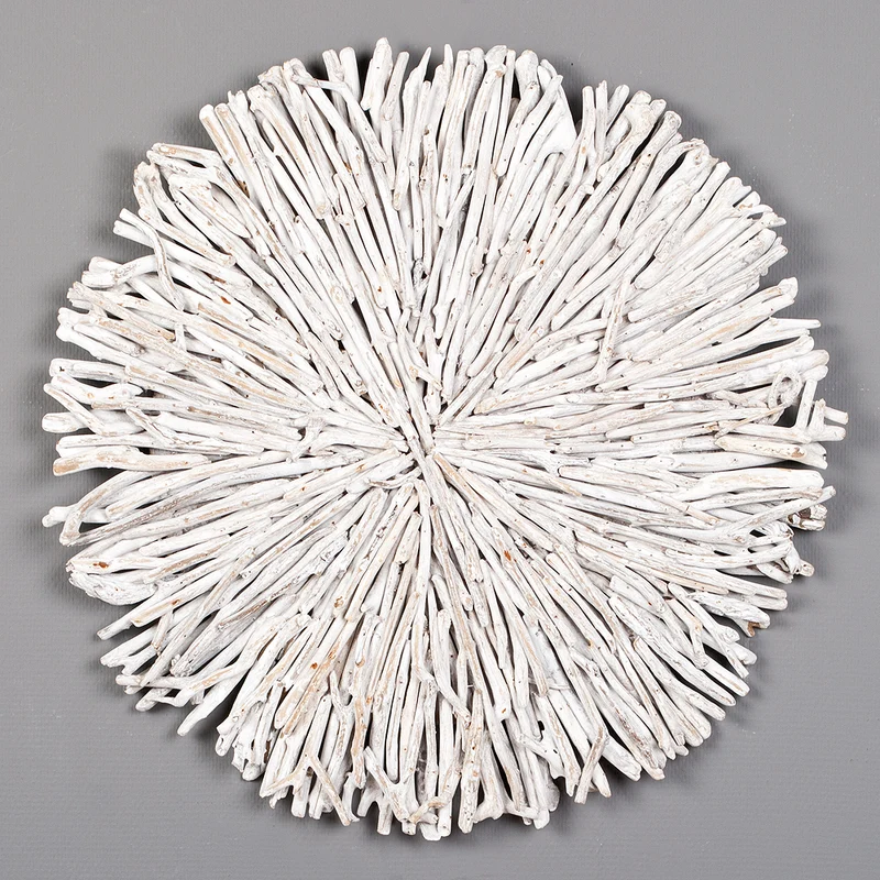 Wand-Deko-Objekt BULAT White Wash Ø ca. 70cm Treibholz Wandbild